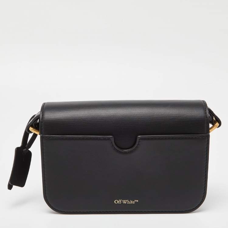 Pre Owned Off-White Black Leather Medium Screw Shoulder Bag