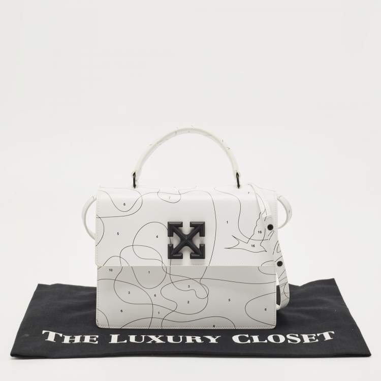 Pre Owned Off-White White Leather Puzzle 2.8 Jitney Top Handle Bag