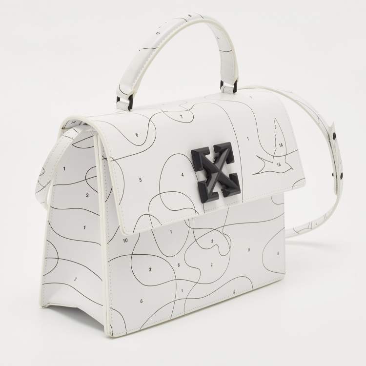 Pre Owned Off-White White Leather Puzzle 2.8 Jitney Top Handle Bag