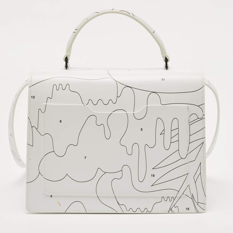 Pre Owned Off-White White Leather Puzzle 2.8 Jitney Top Handle Bag