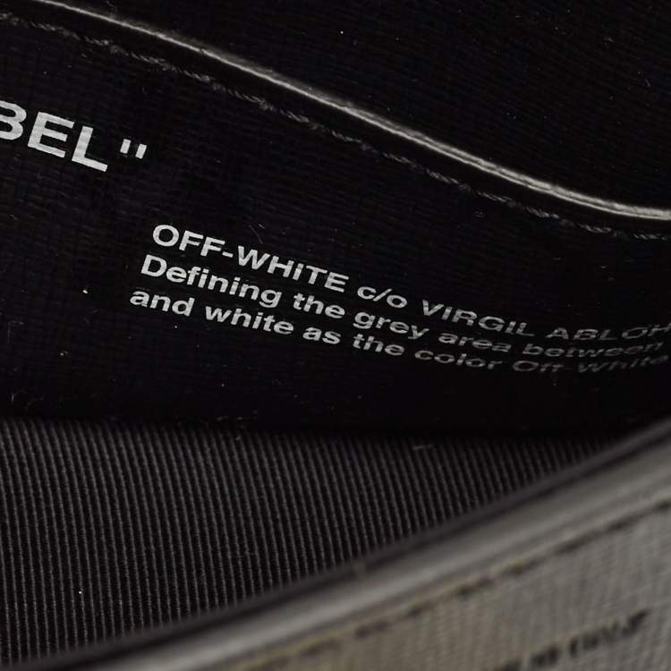 Pre Owned Off-White Black/White Diagonal Striped Leather Baby Flap Crossbody Bag