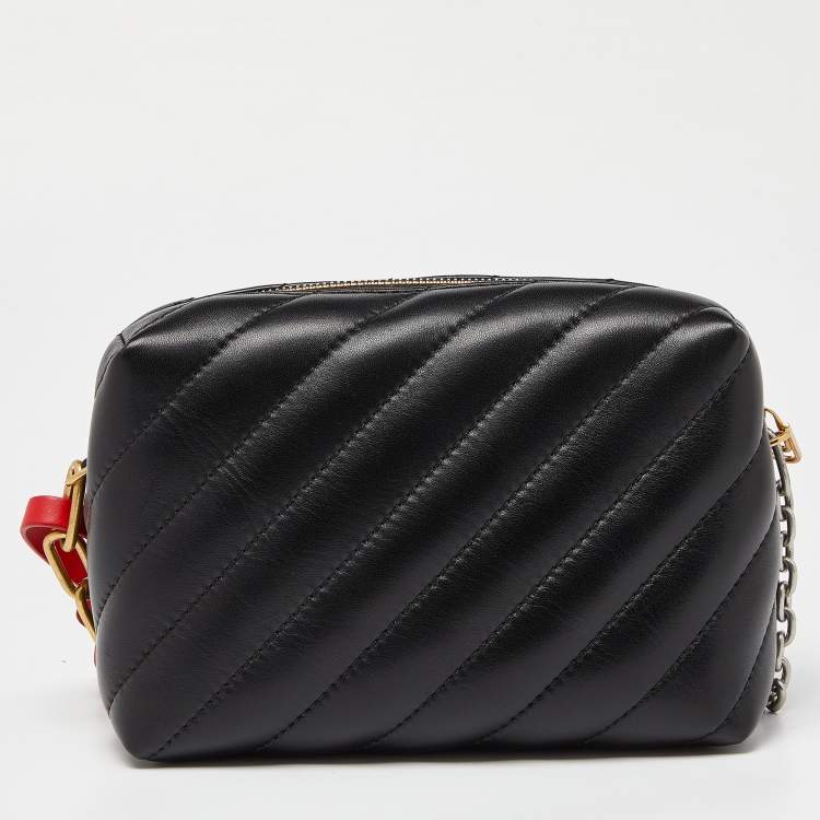Pre Owned Off-White Black Leather Zip Crossbody bag