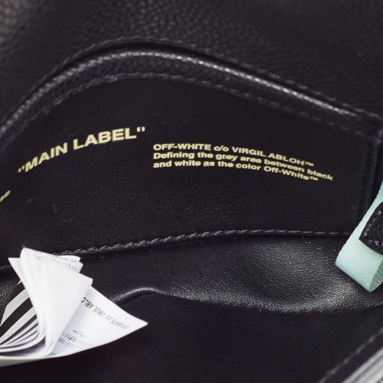 Pre Owned OFF-WHITE c/o Virgil Abloh Black/White Leather Flap Crossbody Bag