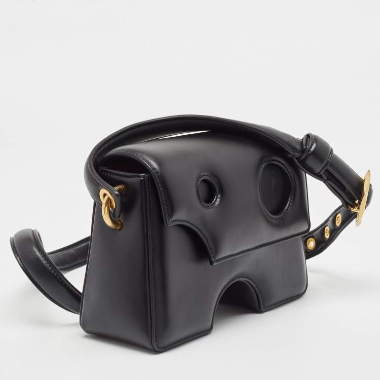 Pre Owned Off-White Black Leather Burrow 22 Crossbody Bag
