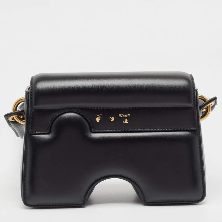 Pre Owned Off-White Black Leather Burrow 22 Crossbody Bag