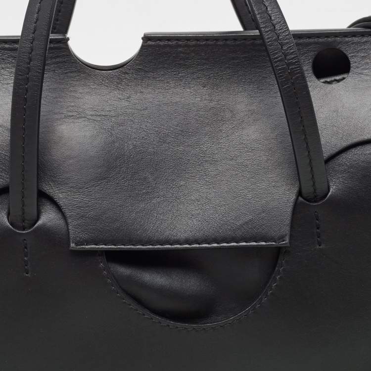 Pre Owned Off-White Black Leather Burrow 32 Tote