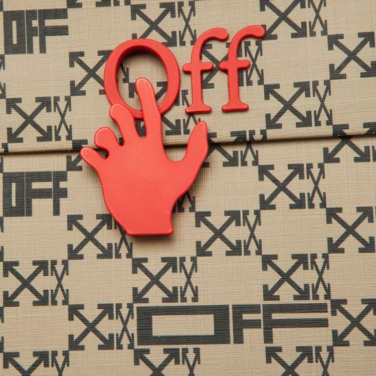 Pre Owned Off-White Brown/Black Chuck Signature Coated Canvas Box Bag