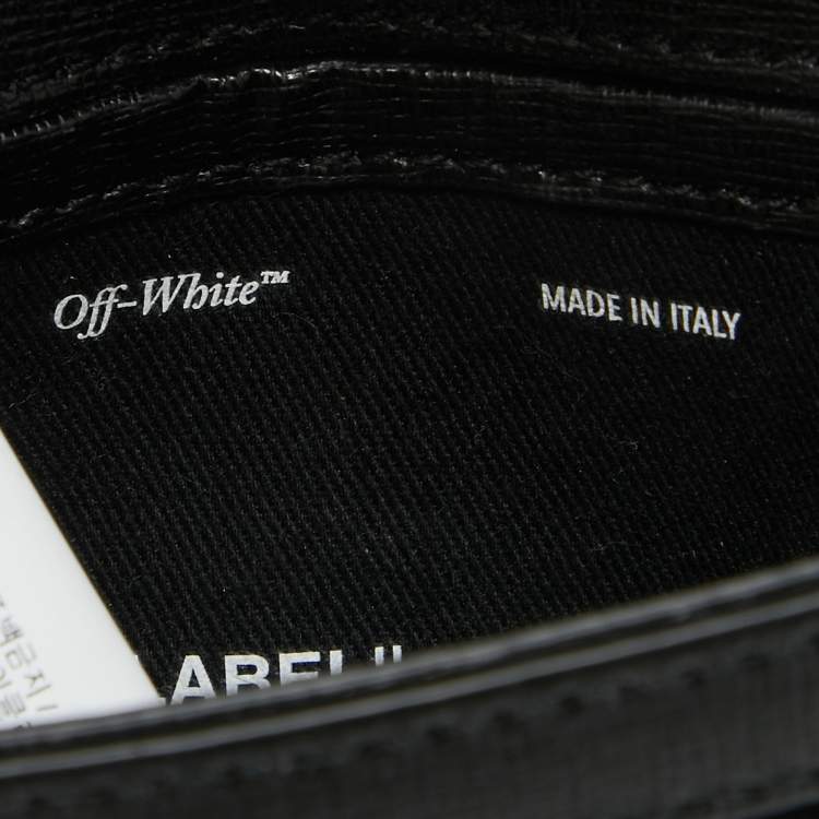 Pre Owned Off-White Black Leather Mini Flap Crossbody Bag