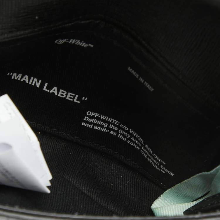 Pre Owned Off-White Black Leather Mini Flap Crossbody Bag
