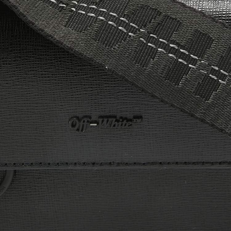 Pre Owned Off-White Black Leather Mini Flap Crossbody Bag