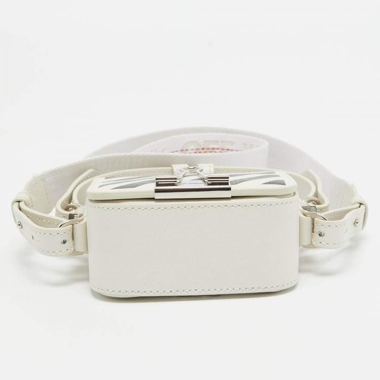 Pre Owned Off-White White/Black Leather Baby Binder Clip Crossbody Bag