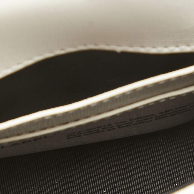 Pre Owned Off-White White/Black Leather Baby Binder Clip Crossbody Bag
