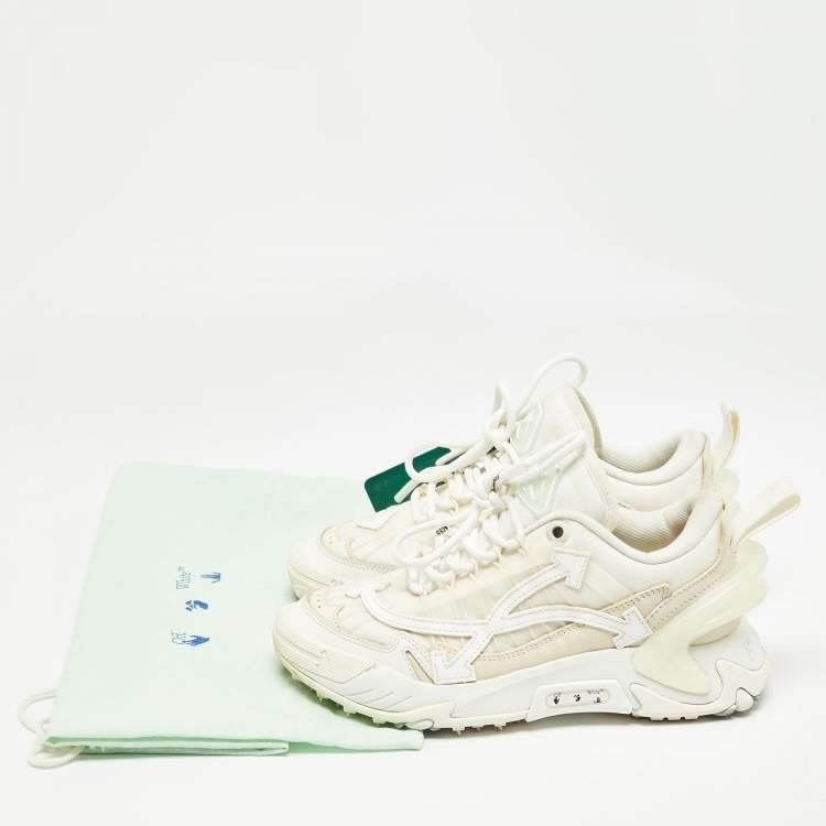 Pre Owned Off-White White Mesh and Leather Odsy-2000 Sneakers Size 37