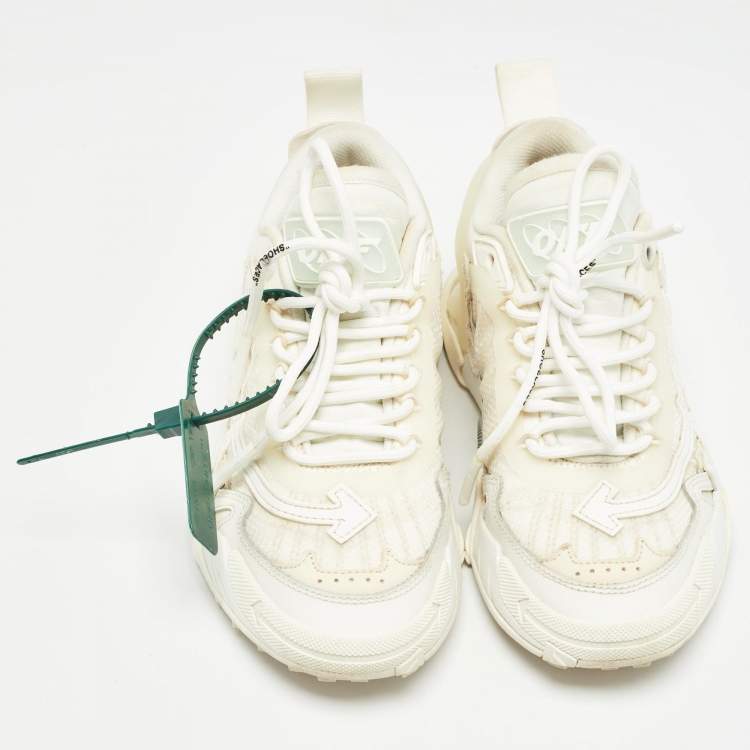 Pre Owned Off-White White Mesh and Leather Odsy-2000 Sneakers Size 37