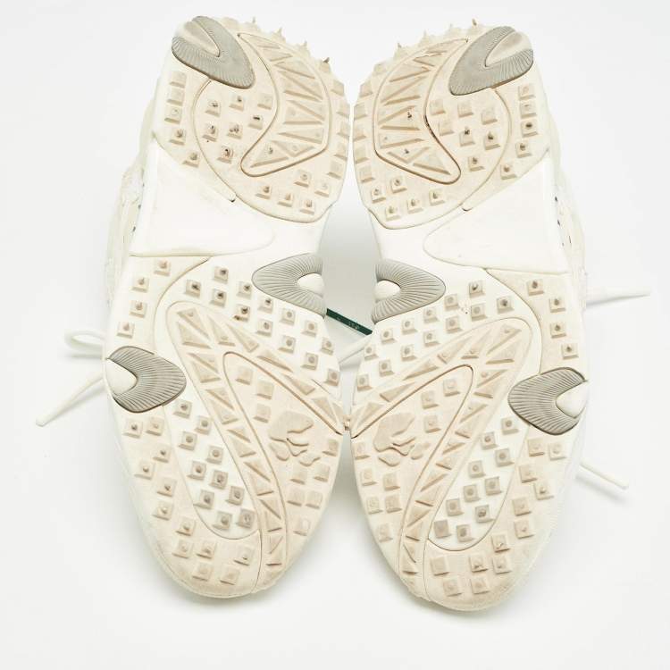 Pre Owned Off-White White Mesh and Leather Odsy-2000 Sneakers Size 37