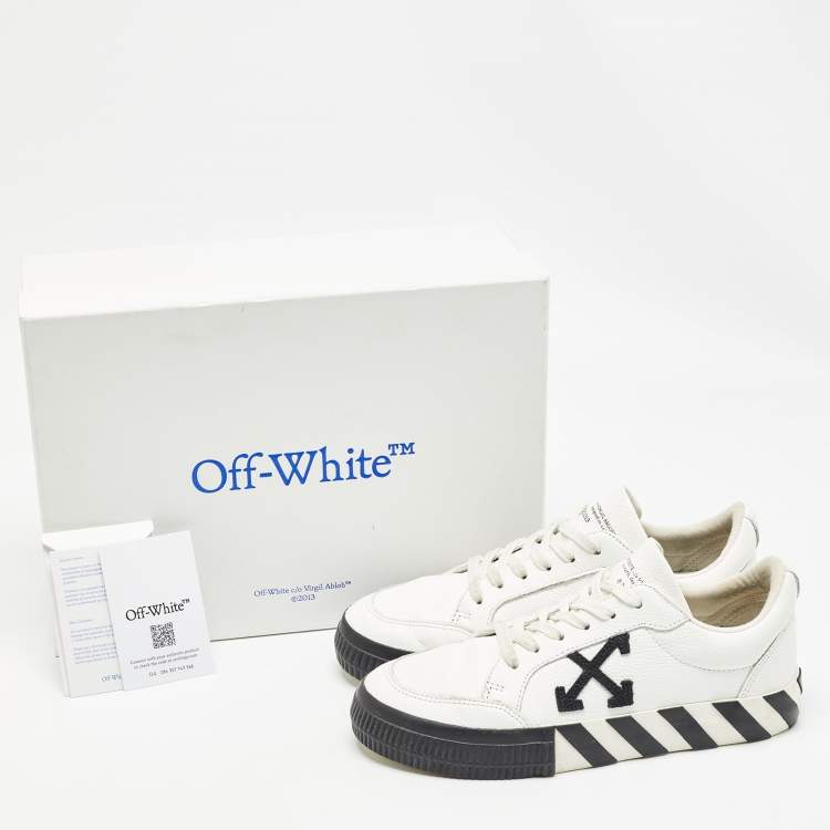Pre Owned Off-White White Leather Vulcanised Lace Up Sneakers Size 37
