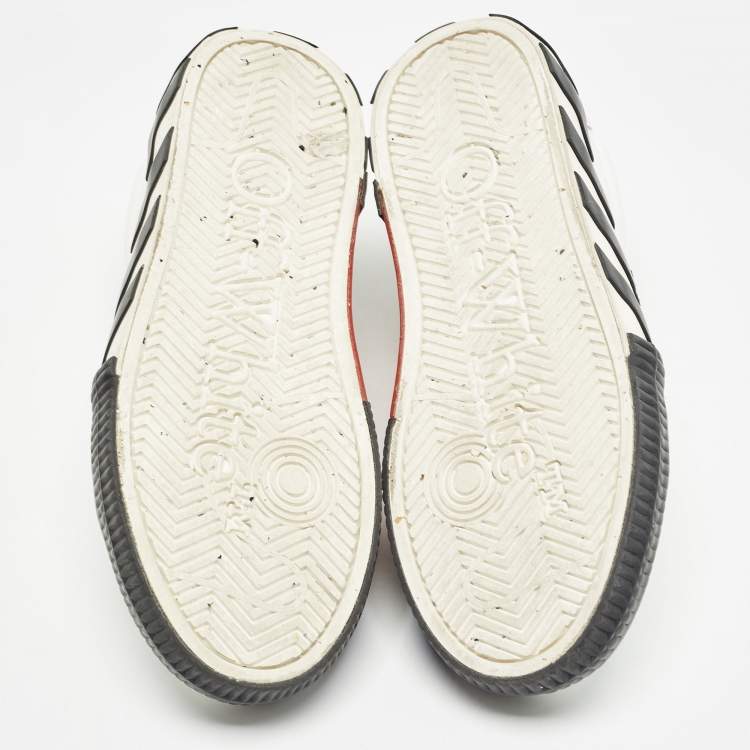 Pre Owned Off-White White Leather Vulcanised Lace Up Sneakers Size 37