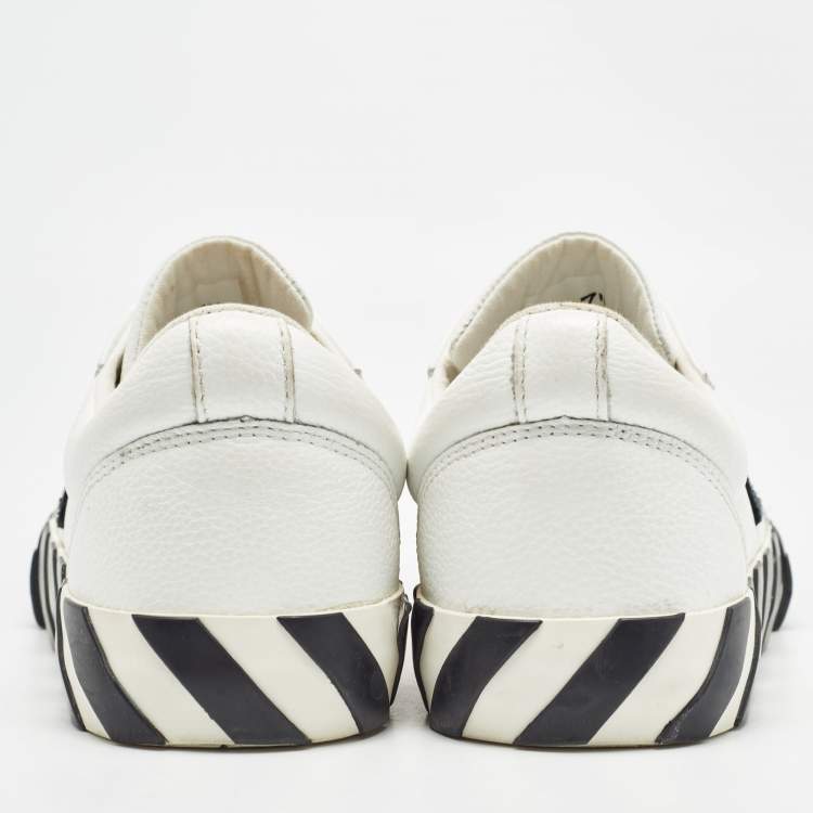 Pre Owned Off-White White Leather Vulcanised Lace Up Sneakers Size 37