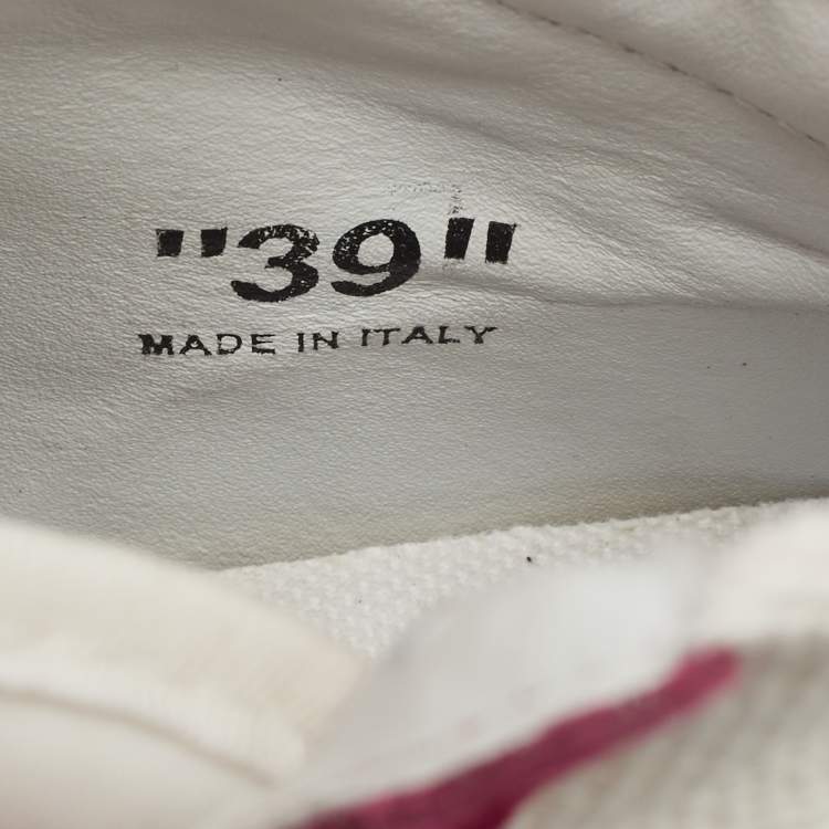 Pre Owned Off-White Fuchsia/White Leather 3.0 Off Court Sneakers Size 39
