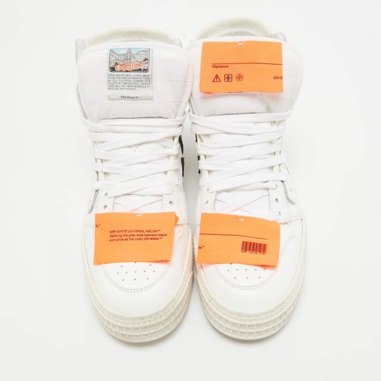 Pre Owned Off-White White Leather and Canvas 3.0 Off Court Sneakers Size 39