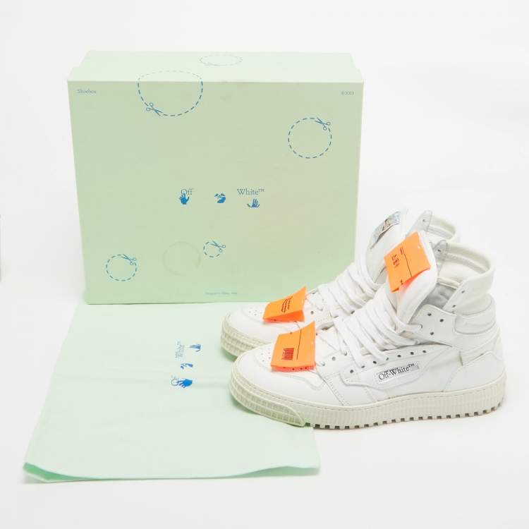 Pre Owned Off-White White Leather and Canvas 3.0 Off Court Sneakers Size 39