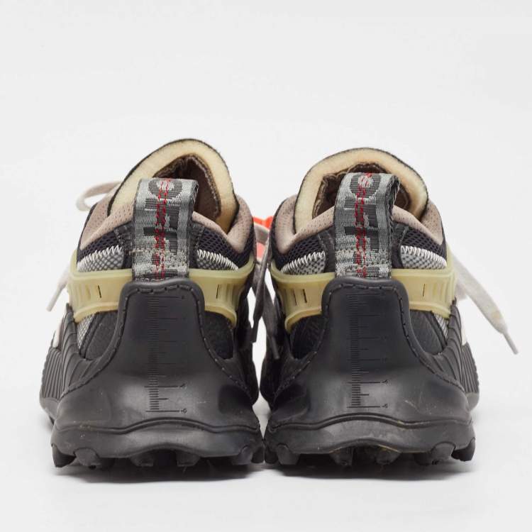 Pre Owned Off-White Black Leather and Mesh Odsy 1000 Lace Up Sneakers Size 39