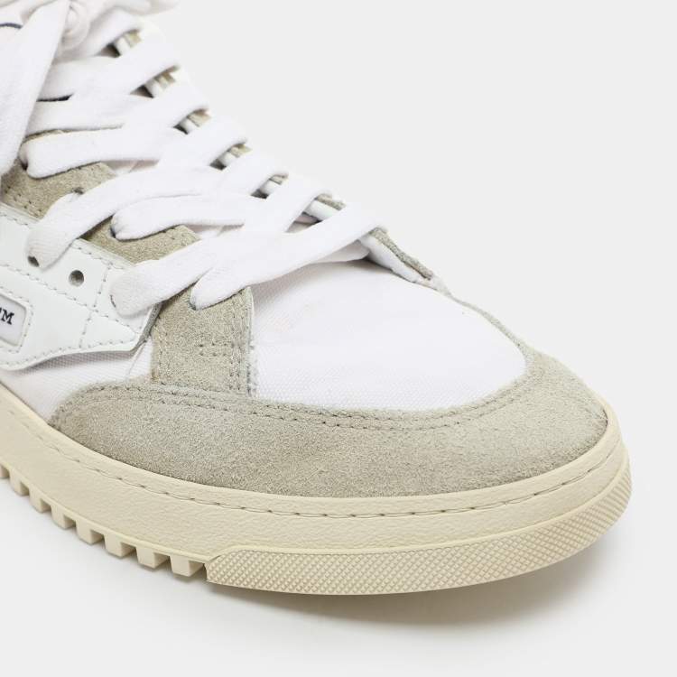 Pre Owned Off-White White/Grey Canvas and Suede 5.0 Low Top Sneakers Size 39