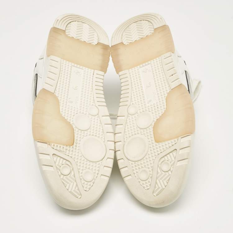 Pre Owned Off-White White Glitter Leather Out Of Office Lace Up Sneakers Size 39