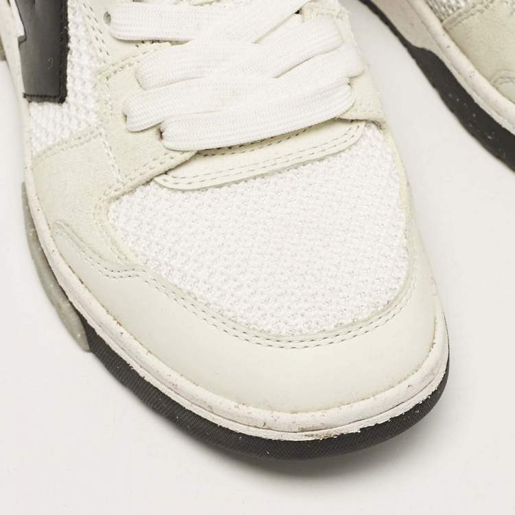 Pre Owned Off-White White/Black Leather and Mesh Slim Out Of Office Sneakers Size 37