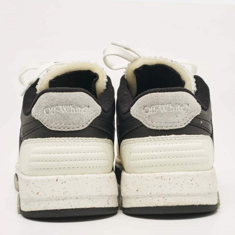 Pre Owned Off-White White/Black Leather and Mesh Slim Out Of Office Sneakers Size 37