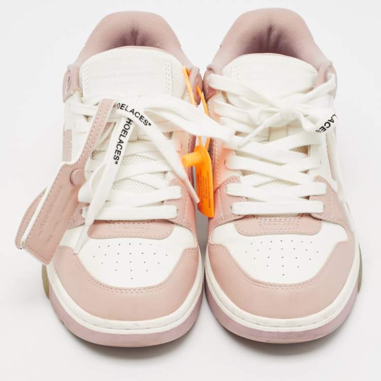 Pre Owned Off-White Pink/White Leather Out Of Office Sneakers Size 38
