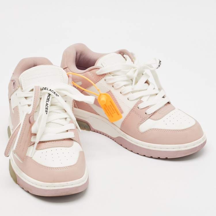 Pre Owned Off-White Pink/White Leather Out Of Office Sneakers Size 38