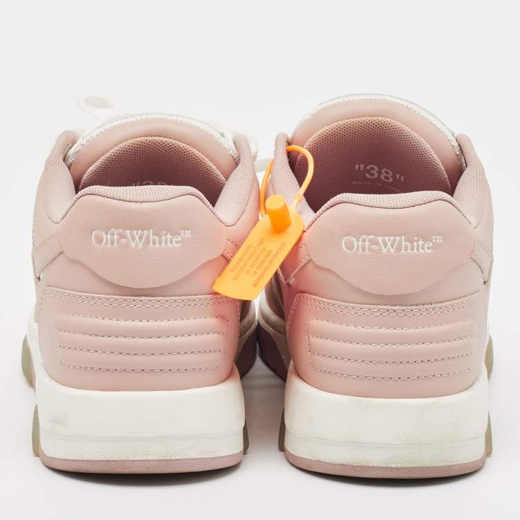 Pre Owned Off-White Pink/White Leather Out Of Office Sneakers Size 38