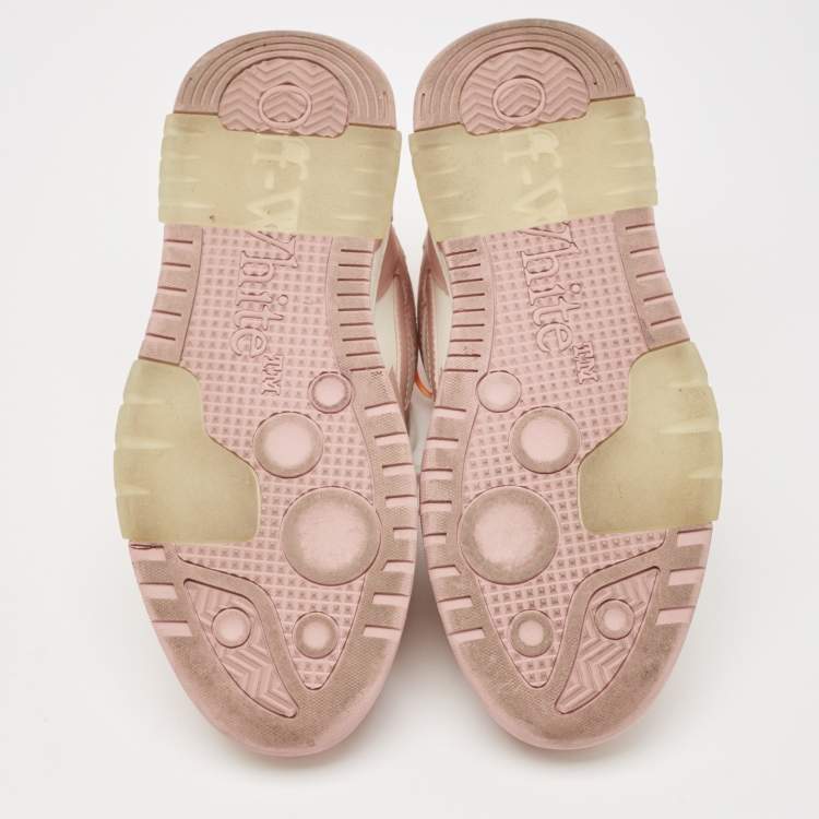 Pre Owned Off-White Pink/White Leather Out Of Office Sneakers Size 38