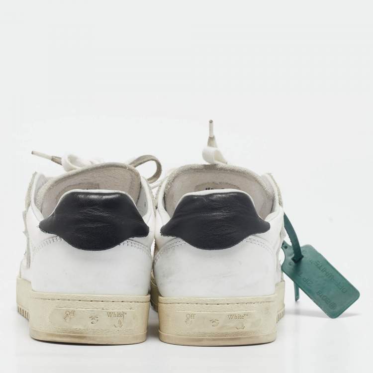 Pre Owned Off-White White/Grey Canvas and Suede 5.0 Low Top Sneakers Size 39
