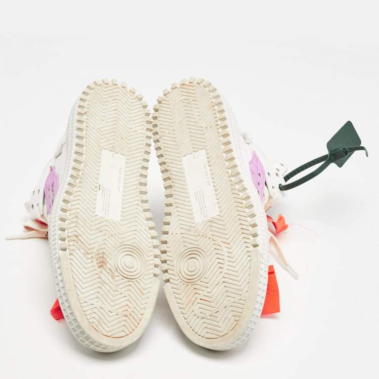 Pre Owned Off-White White Leather and Canvas 3.0 Off Court Sneakers Size 38