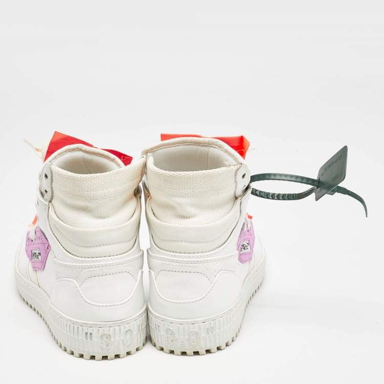 Pre Owned Off-White White Leather and Canvas 3.0 Off Court Sneakers Size 38