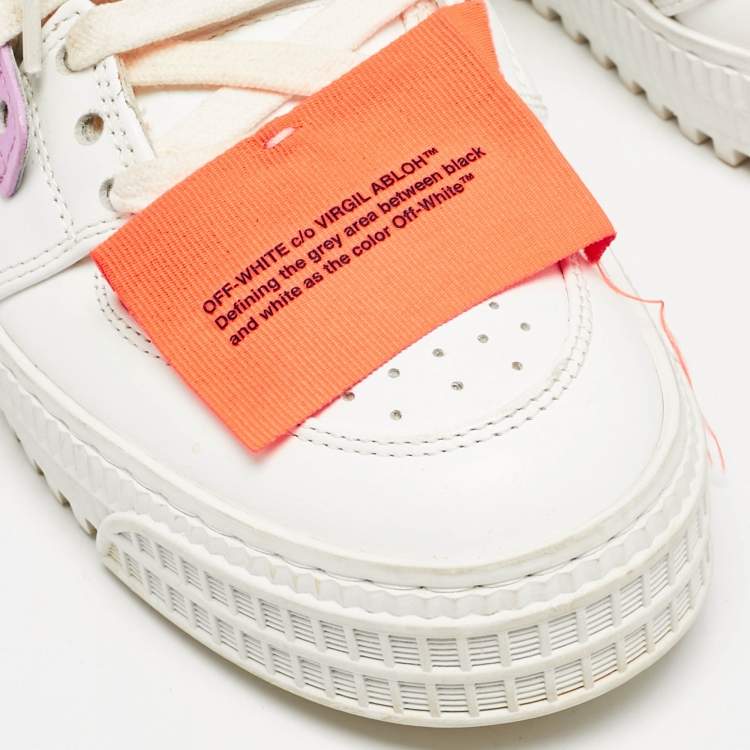 Pre Owned Off-White White Leather and Canvas 3.0 Off Court Sneakers Size 38
