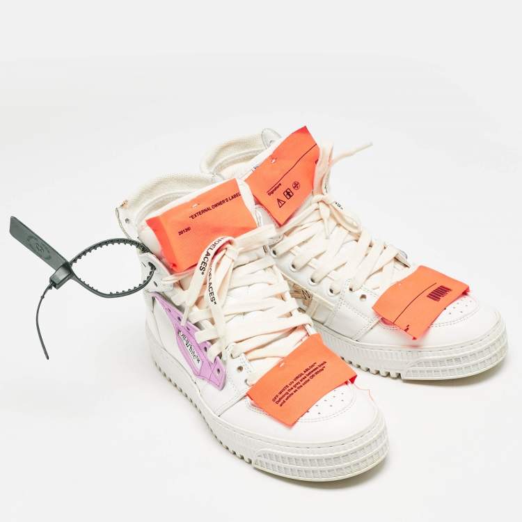 Pre Owned Off-White White Leather and Canvas 3.0 Off Court Sneakers Size 38