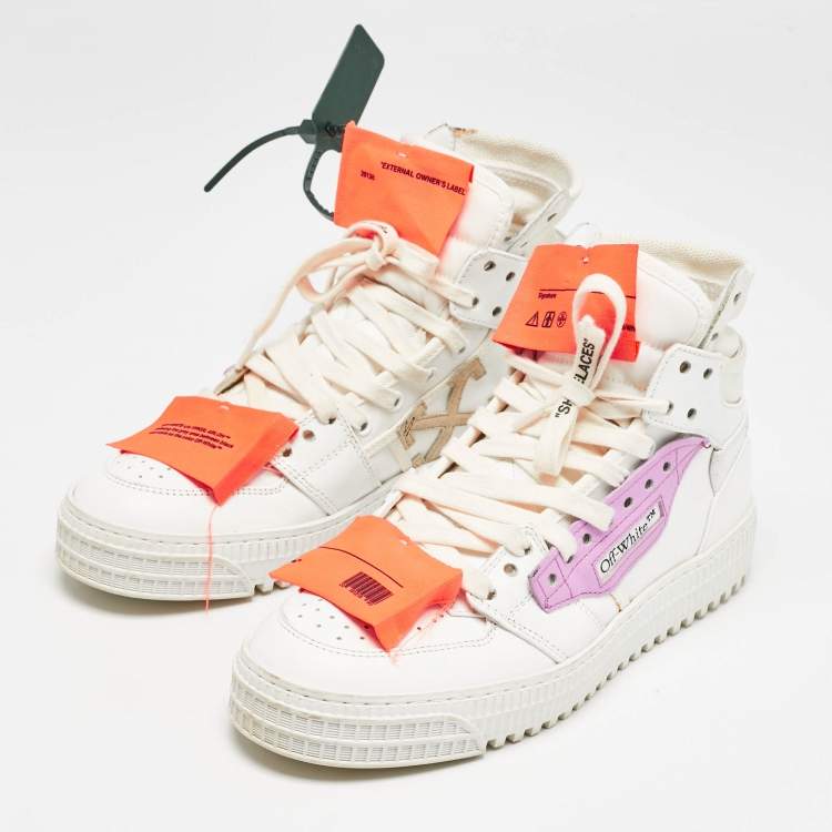 Pre Owned Off-White White Leather and Canvas 3.0 Off Court Sneakers Size 38