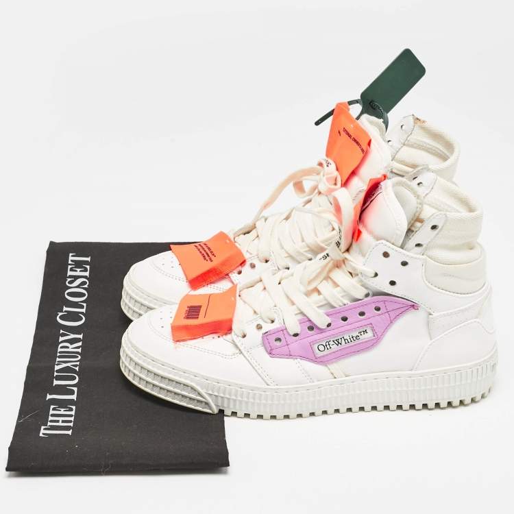 Pre Owned Off-White White Leather and Canvas 3.0 Off Court Sneakers Size 38