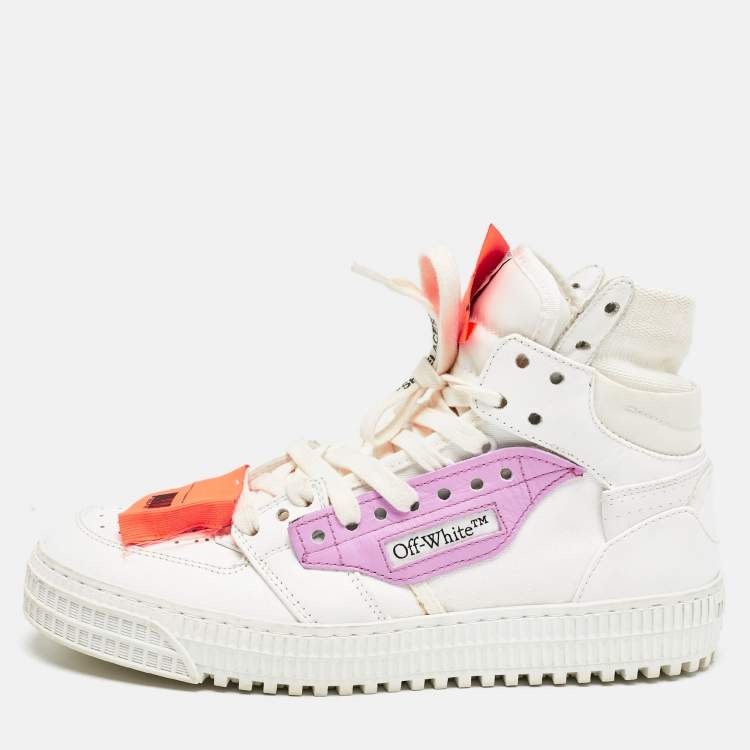 Pre Owned Off-White White Leather and Canvas 3.0 Off Court Sneakers Size 38