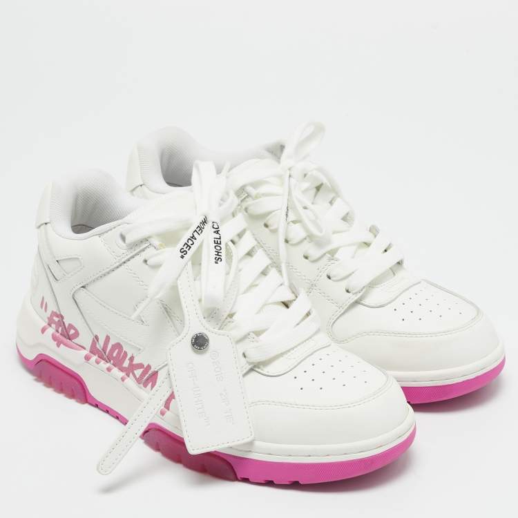 Pre Owned Off-White White Leather Out Of Office Sneakers Size 38