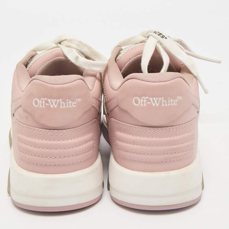 Pre Owned Off-White White/Pink Leather HG Runner Low Top Sneakers Size 37