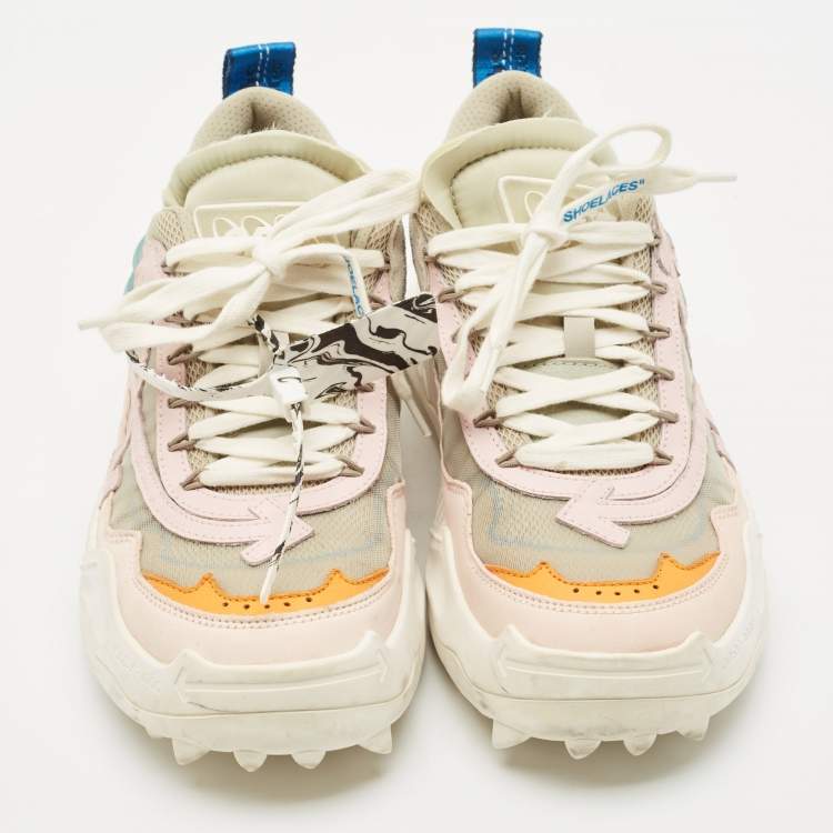 Pre Owned Off-White Multicolor Mesh and Nubuck Leather Odsy 1000 Lace Up Sneakers Size 40