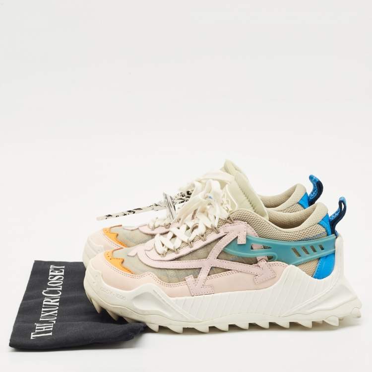Pre Owned Off-White Multicolor Mesh and Nubuck Leather Odsy 1000 Lace Up Sneakers Size 40