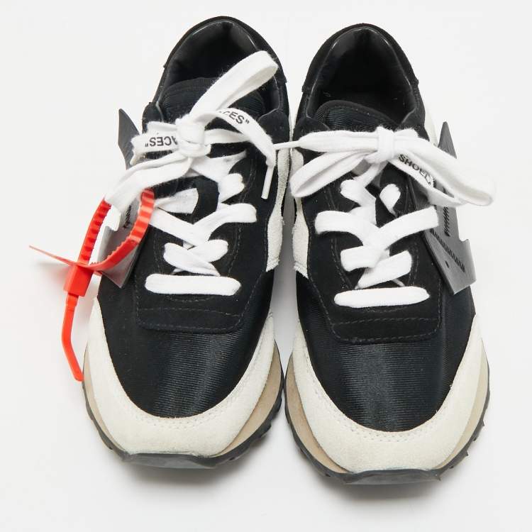 Pre Owned Off-White Two Tone Nylon and Suede HG Runner Sneakers Size 37