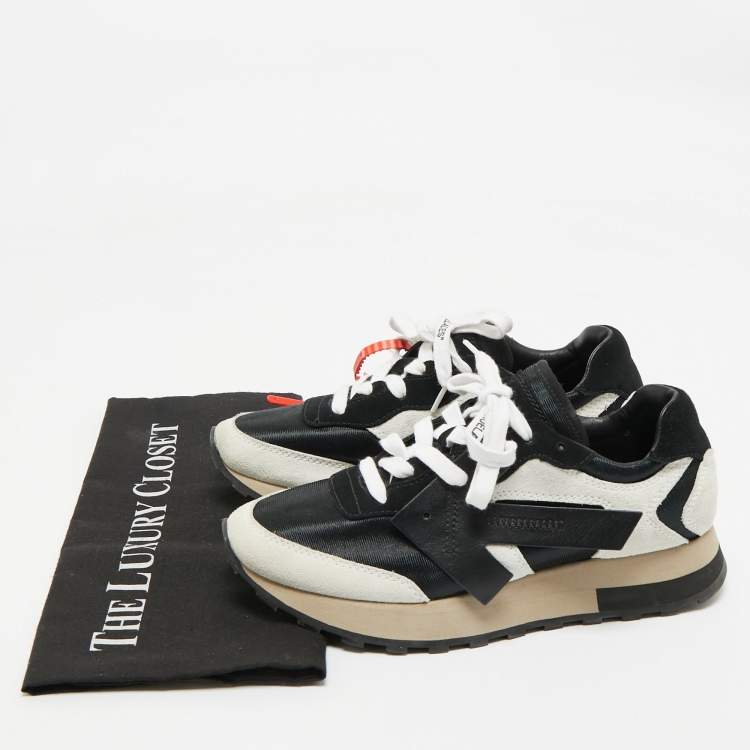 Pre Owned Off-White Two Tone Nylon and Suede HG Runner Sneakers Size 37
