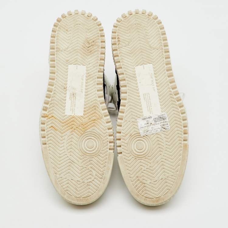 Pre Owned Off-White White Leather and Canvas 3.0 Off Court High Top Sneakers Size 37