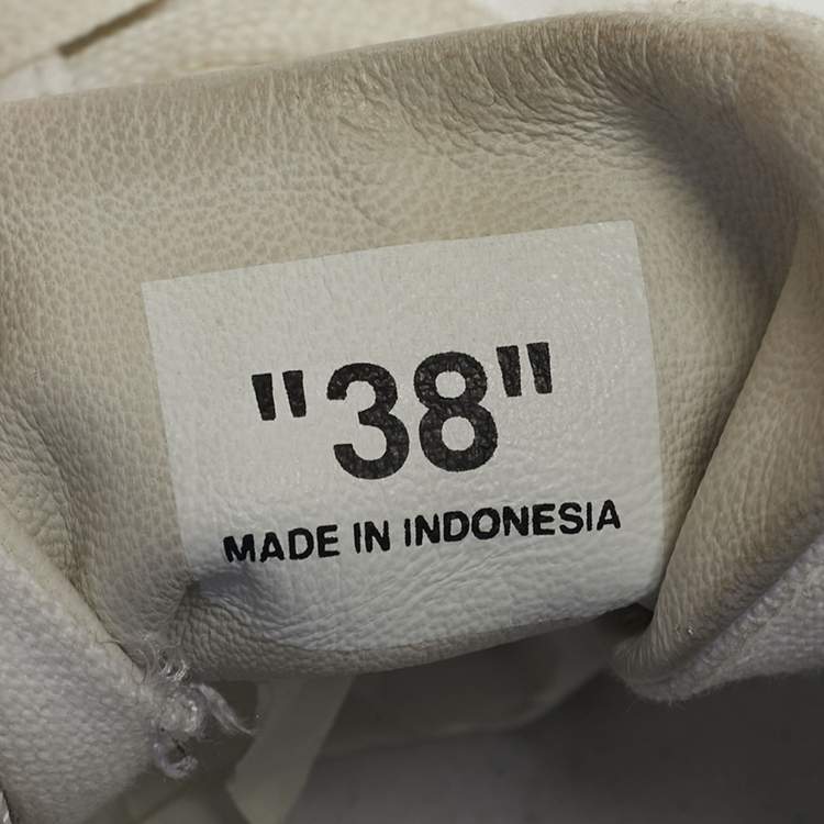 Pre Owned Off-White White Canvas Vulcanized Lace Up Sneakers Size 38
